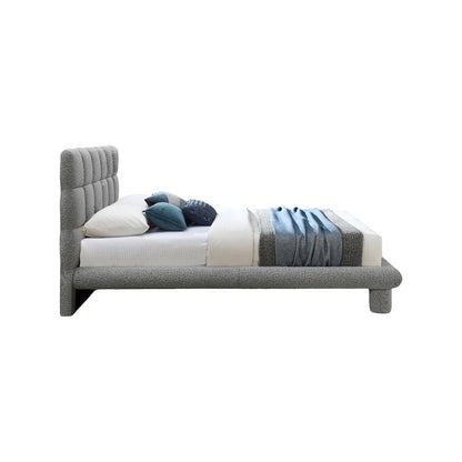 Deco Grey Boucle Fabric King Bed