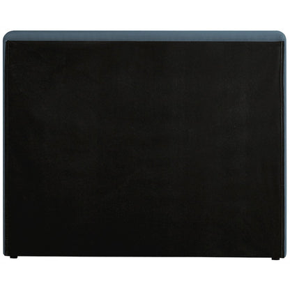 Devin Navy Linen Textured Fabric Twin Bed
