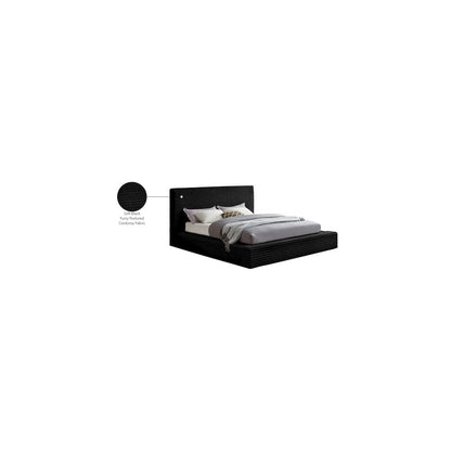 Dexter Black Corduroy Fabric King Bed