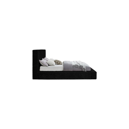 Dexter Black Corduroy Fabric Queen Bed