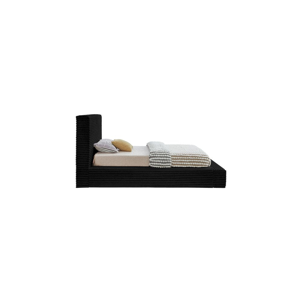 Dexter Black Corduroy Fabric Twin Bed