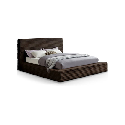 Dexter Brown Corduroy Fabric King Bed