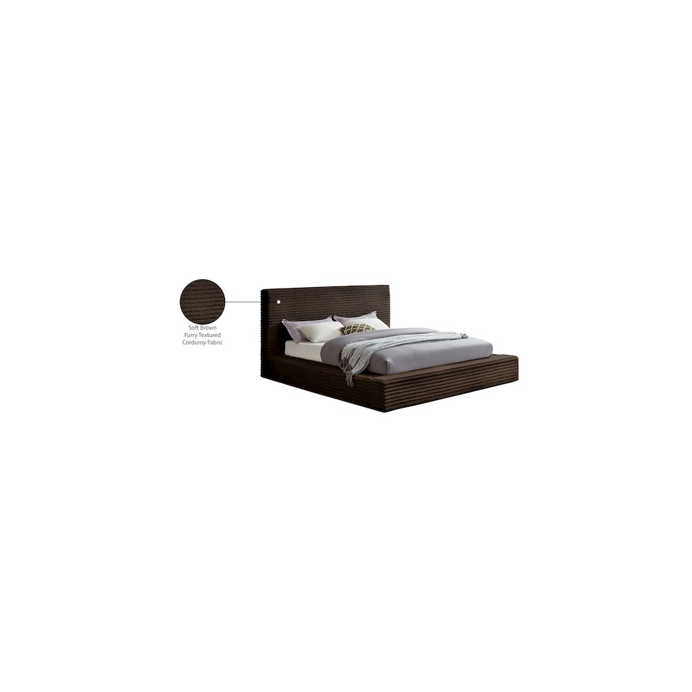 Dexter Brown Corduroy Fabric Queen Bed