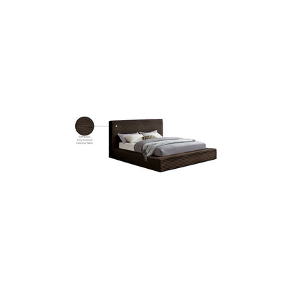 Dexter Brown Corduroy Fabric Queen Bed