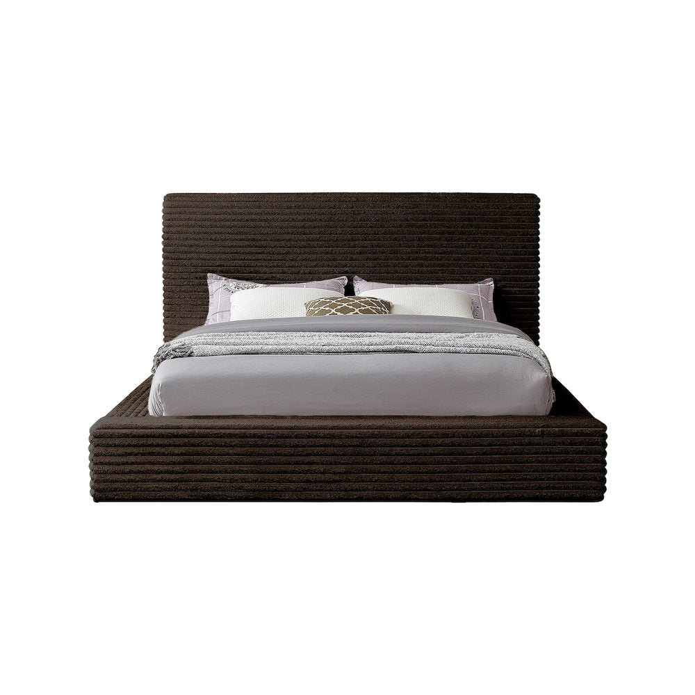 Dexter Brown Corduroy Fabric Queen Bed