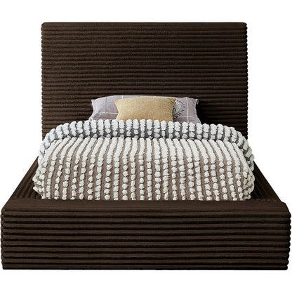 Dexter Brown Corduroy Fabric Twin Bed