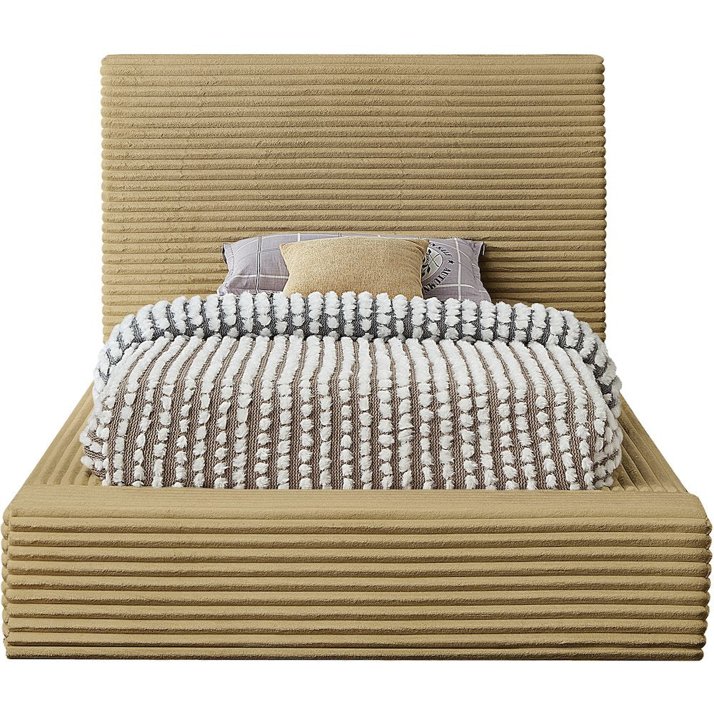 Dexter Camel Corduroy Fabric Twin Bed
