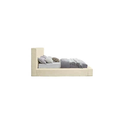 Dexter Cream Corduroy Fabric King Bed