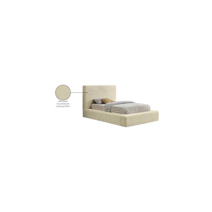 Dexter Cream Corduroy Fabric Twin Bed
