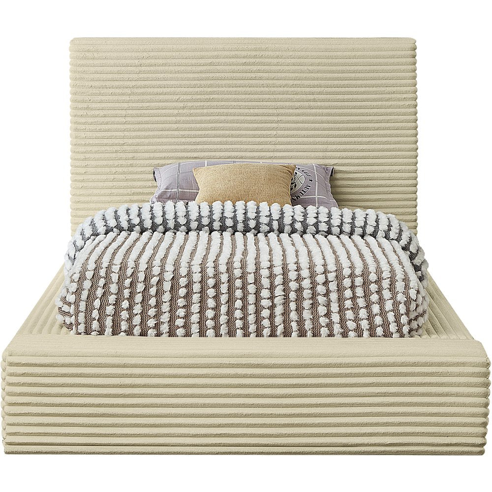Dexter Cream Corduroy Fabric Twin Bed
