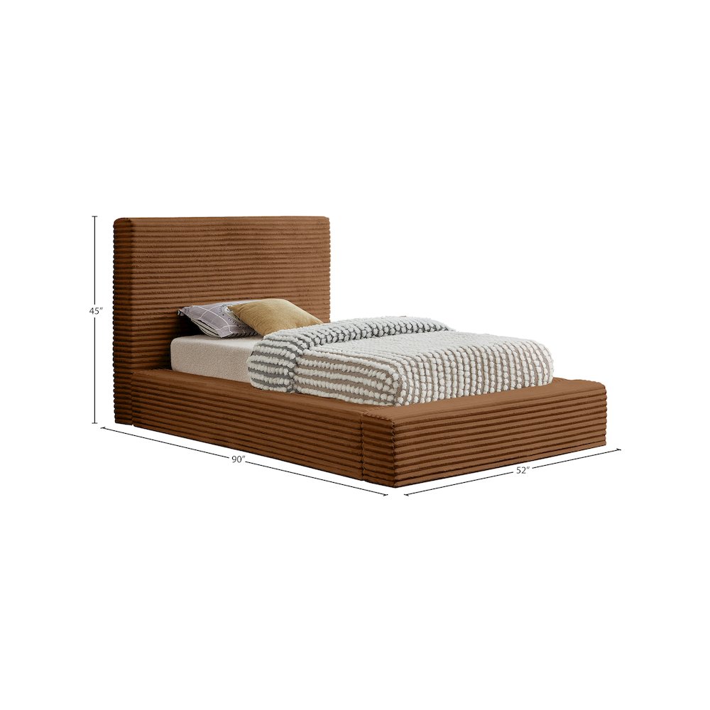Dexter Saddle Corduroy Fabric Twin Bed