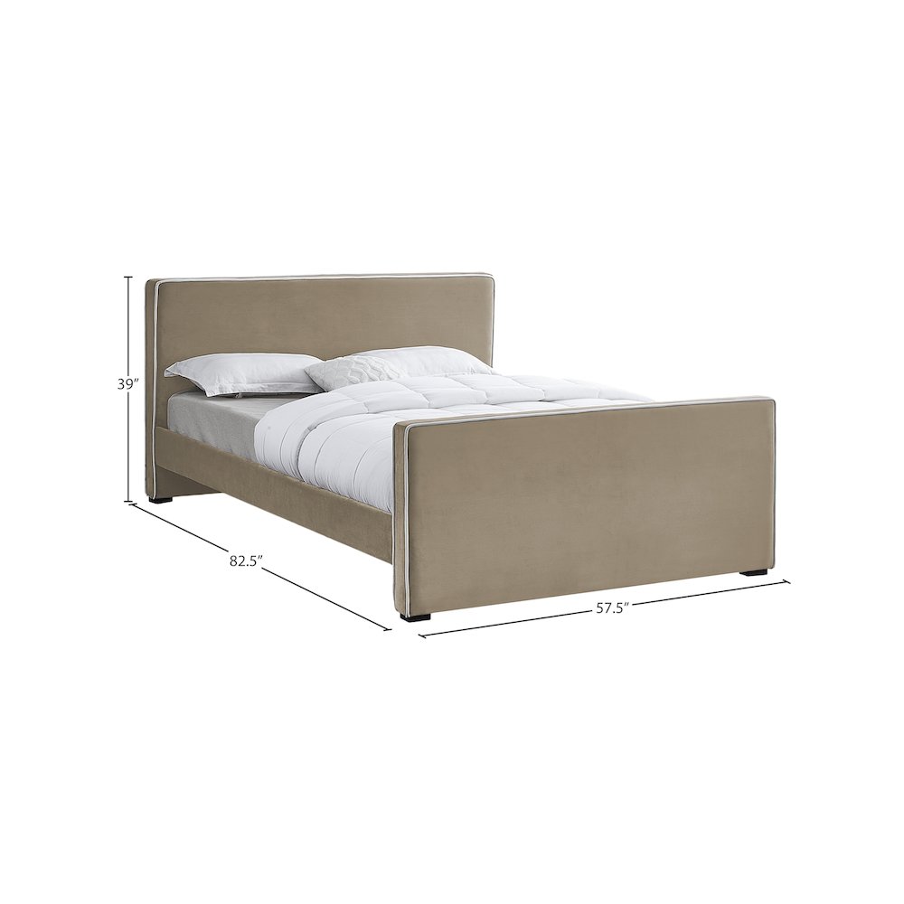 Dillard Beige Velvet Full Bed
