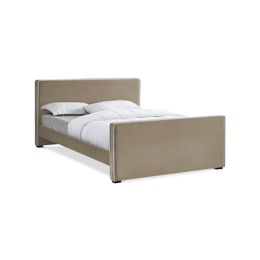 Dillard Beige Velvet Full Bed