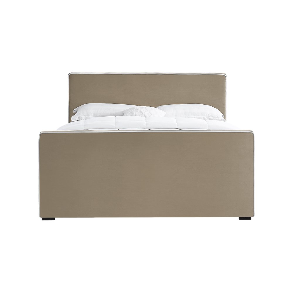 Dillard Beige Velvet Full Bed