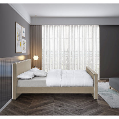 Dillard Beige Velvet Full Bed