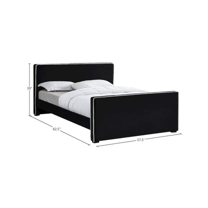Dillard Black Velvet Full Bed