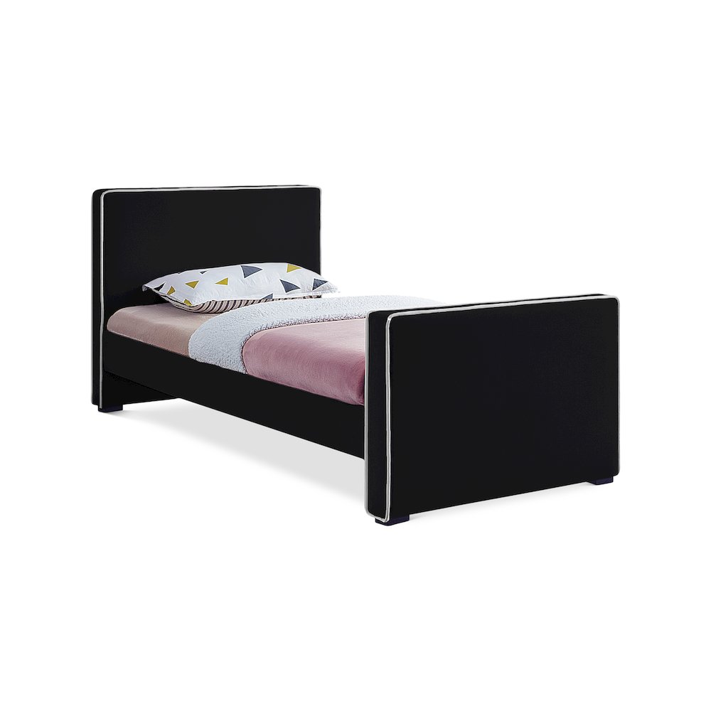 Dillard Black Velvet Twin Bed