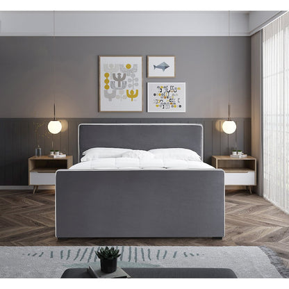 Dillard Grey Velvet King Bed