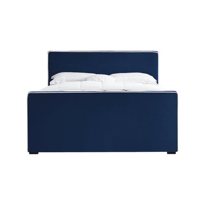Dillard Navy Velvet King Bed