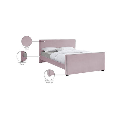 Dillard Pink Velvet Full Bed