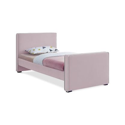 Dillard Pink Velvet Twin Bed