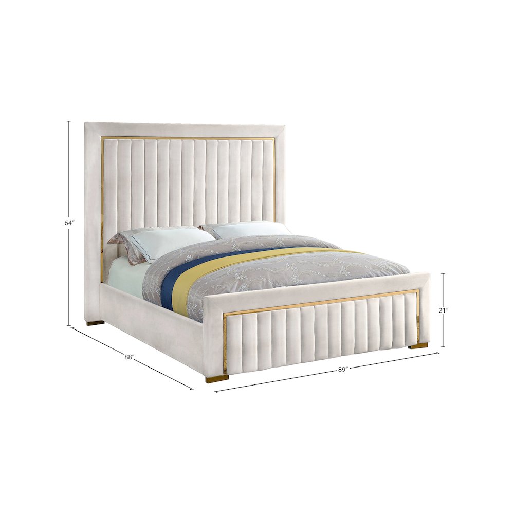 Dolce Cream Velvet King Bed