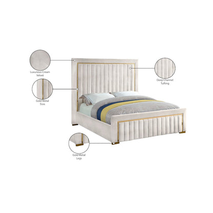 Dolce Cream Velvet King Bed