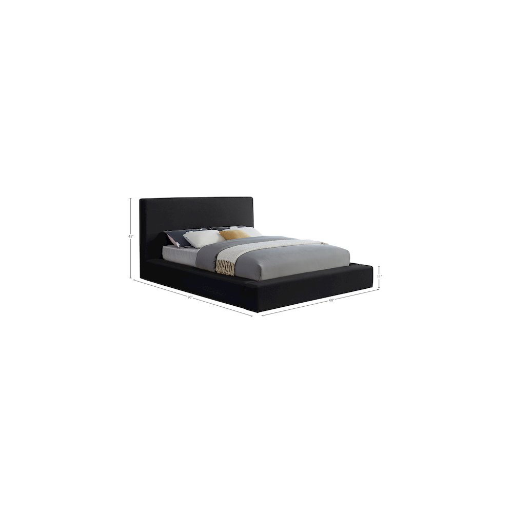 Dorian Black Velvet Full Bed