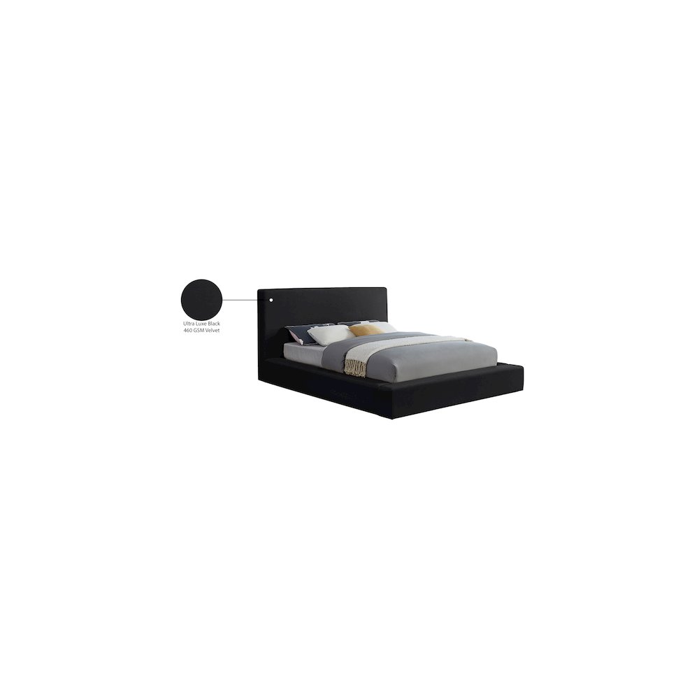 Dorian Black Velvet King Bed