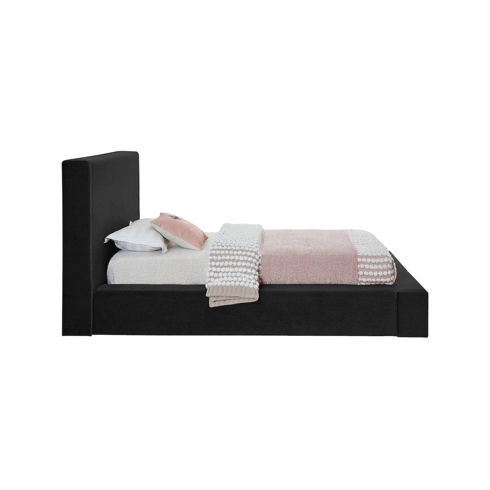 Dorian Black Velvet Twin Bed