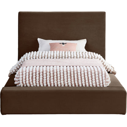 Dorian Brown Velvet Twin Bed