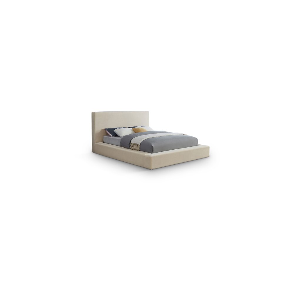 Dorian Cream Velvet King Bed