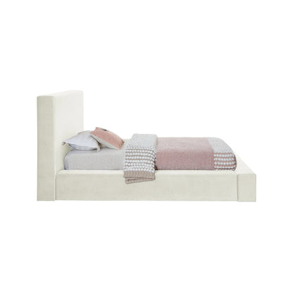 Dorian Cream Velvet Twin Bed