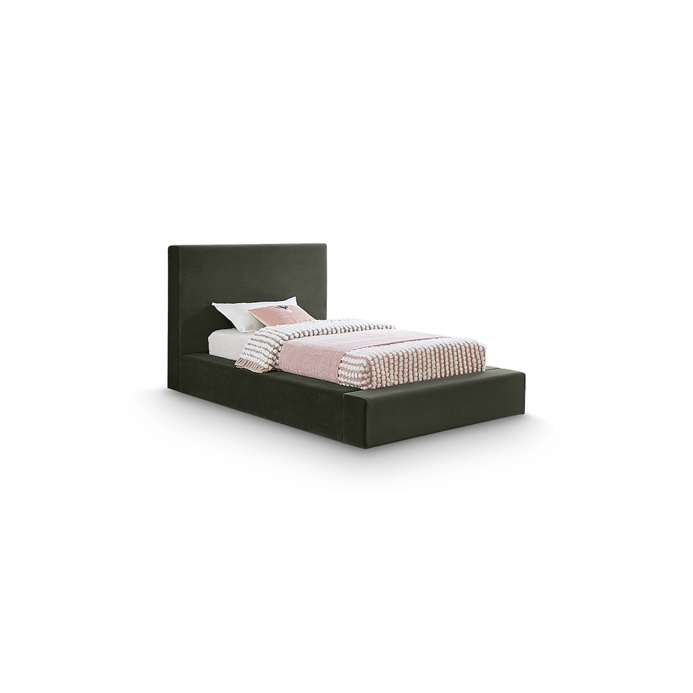 Dorian Green Velvet Twin Bed