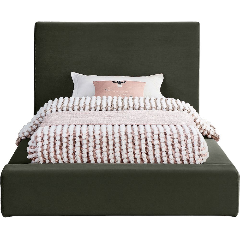 Dorian Green Velvet Twin Bed