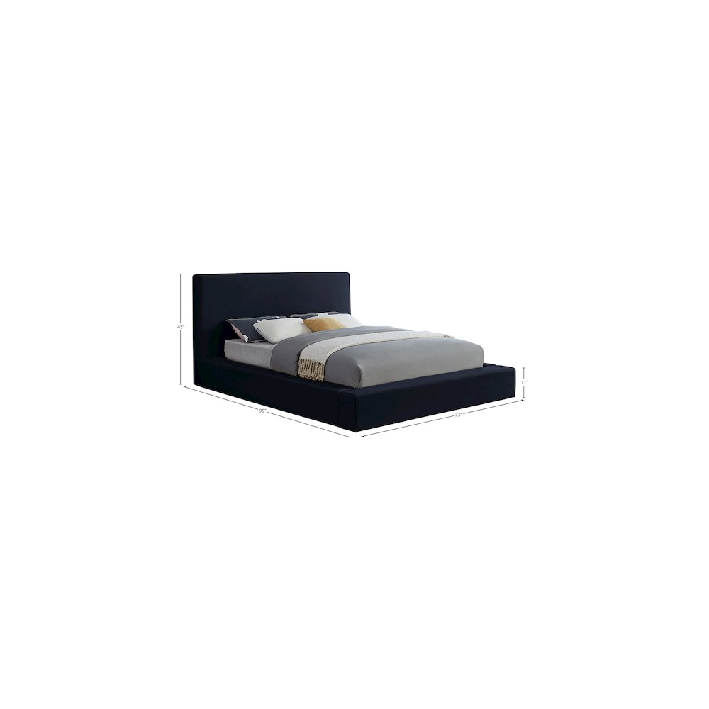 Dorian Navy Velvet Queen Bed