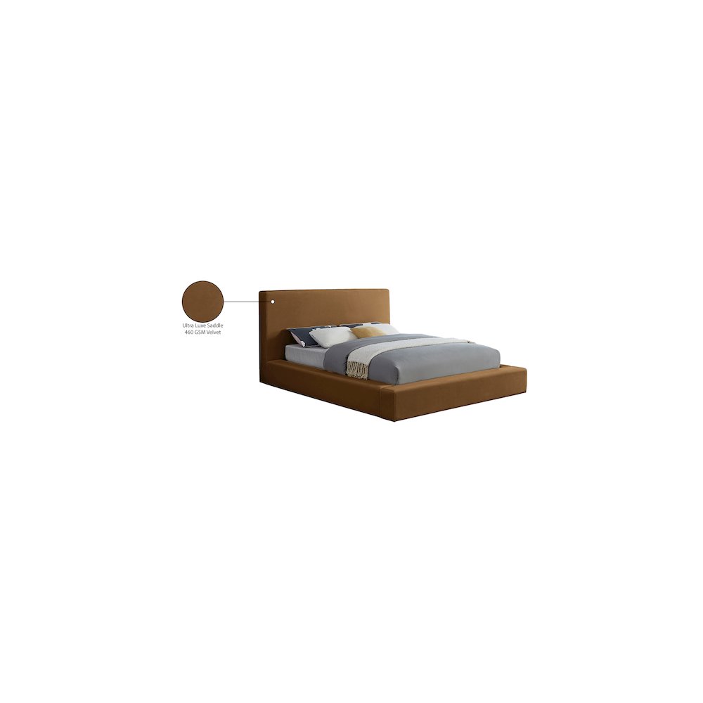 Dorian Saddle Velvet Queen Bed