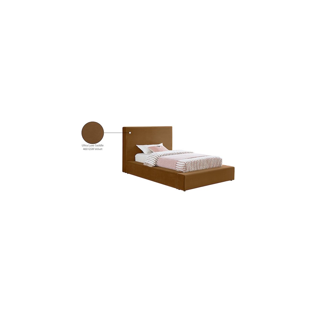 Dorian Saddle Velvet Twin Bed