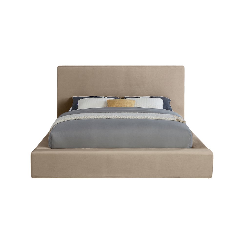 Dorian Taupe Velvet Full Bed