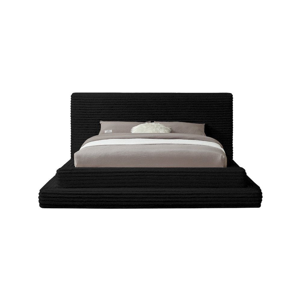Drew Black Corduroy Fabric Full Bed