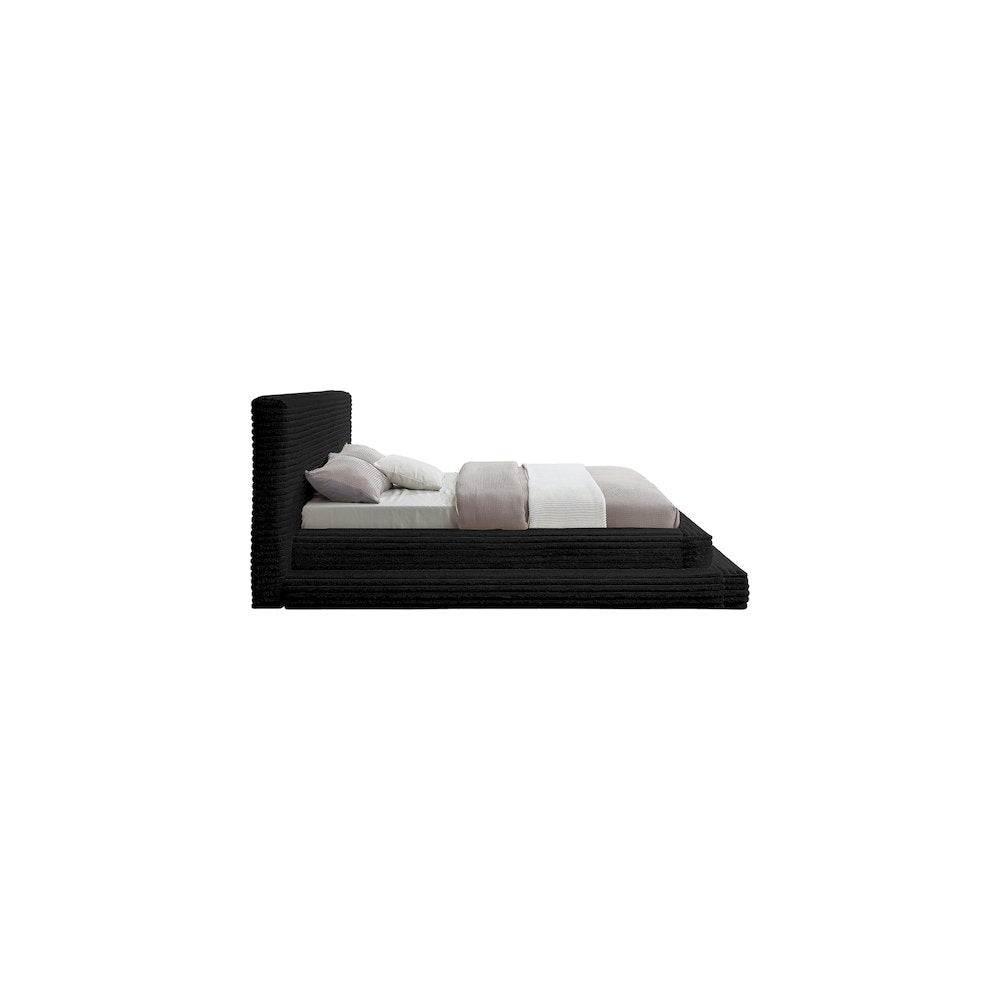 Drew Black Corduroy Fabric Full Bed