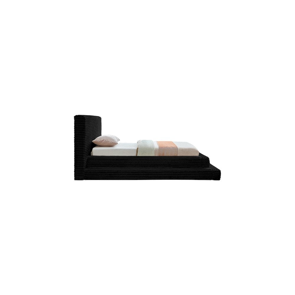 Drew Black Corduroy Fabric Twin Bed