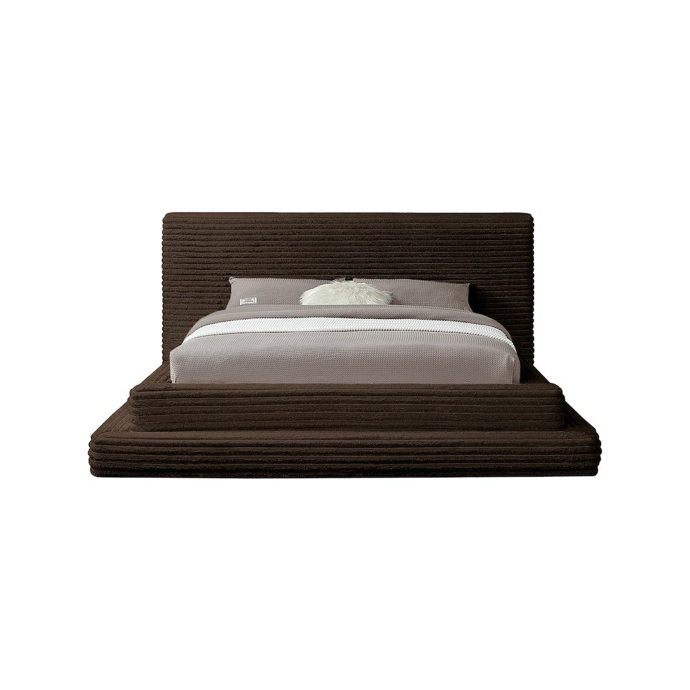 Drew Brown Corduroy Fabric Queen Bed