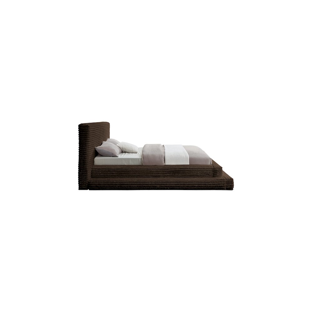 Drew Brown Corduroy Fabric Queen Bed