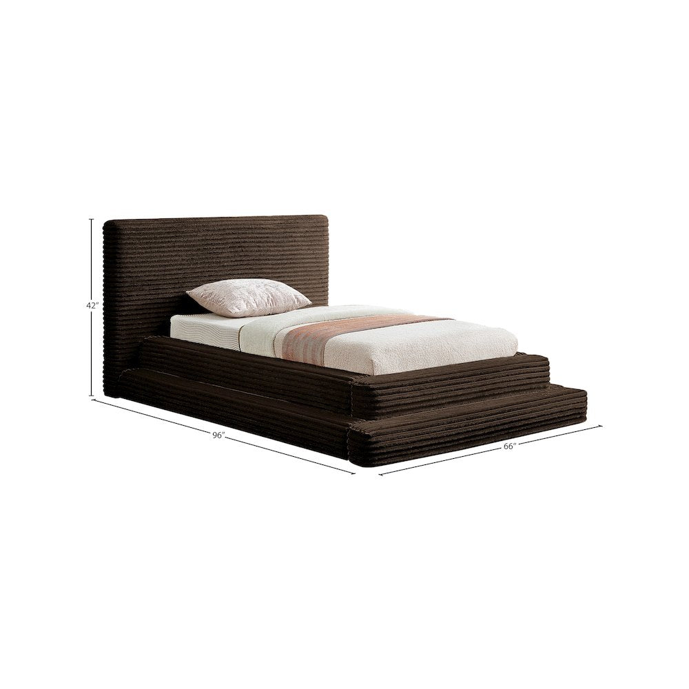 Drew Brown Corduroy Fabric Twin Bed