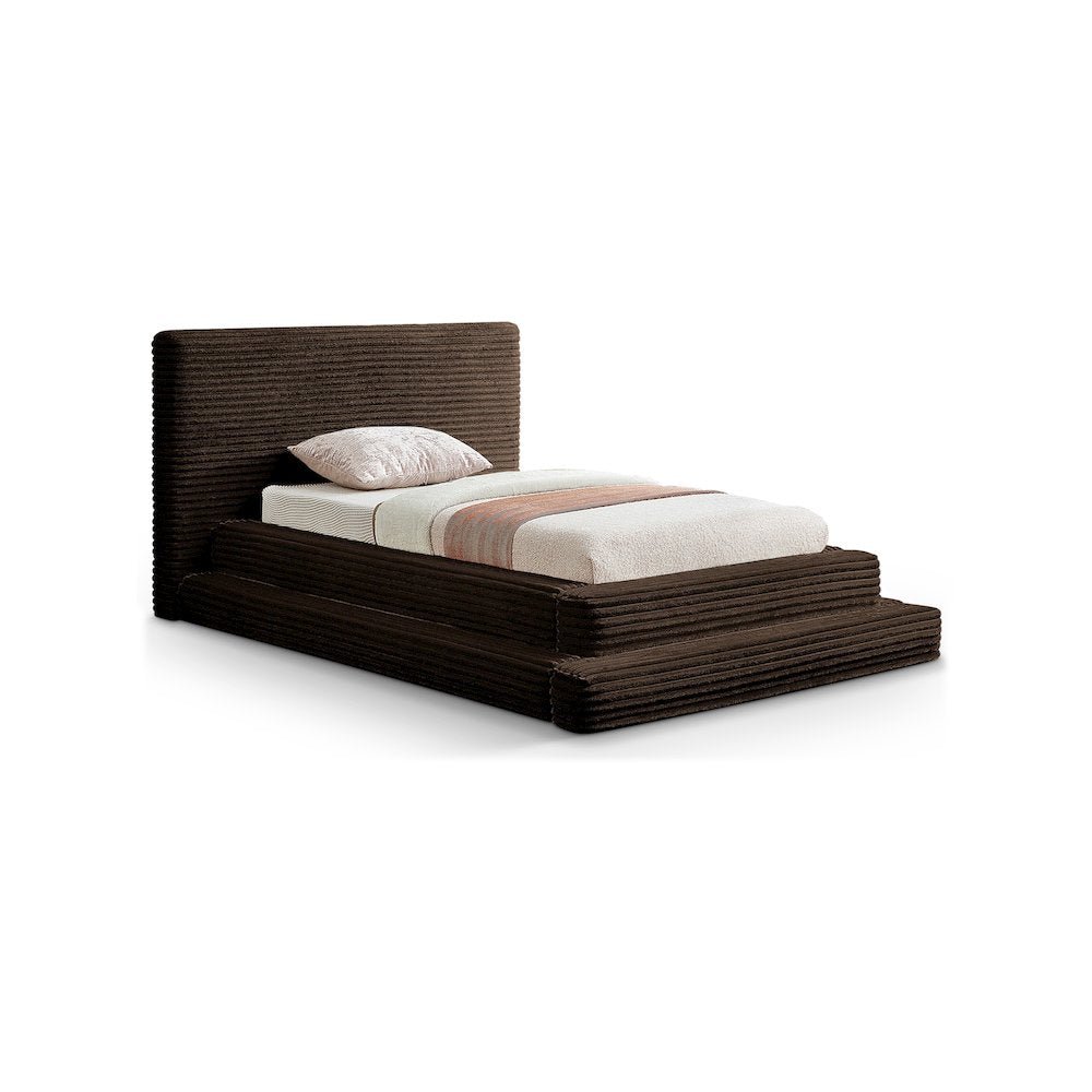 Drew Brown Corduroy Fabric Twin Bed