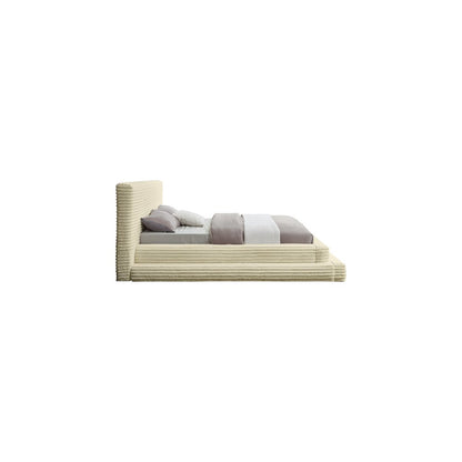 Drew Cream Corduroy Fabric Full Bed