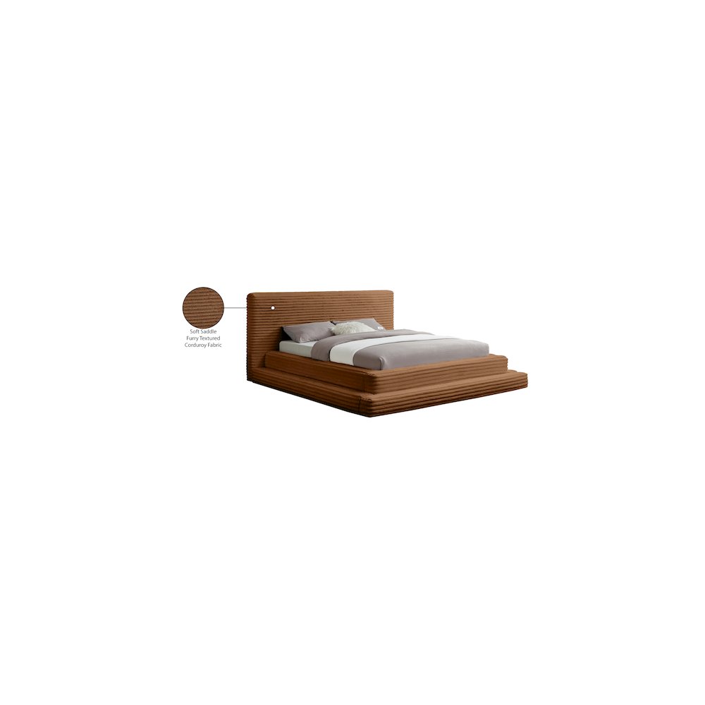 Drew Saddle Corduroy Fabric Full Bed