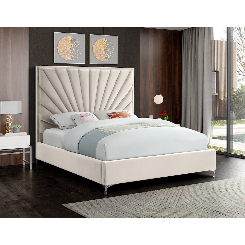 Eclipse Cream Velvet Full Bed