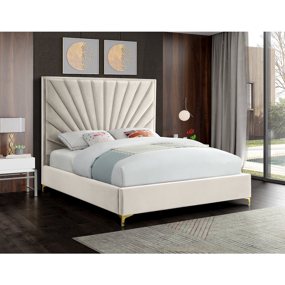 Eclipse Cream Velvet Full Bed